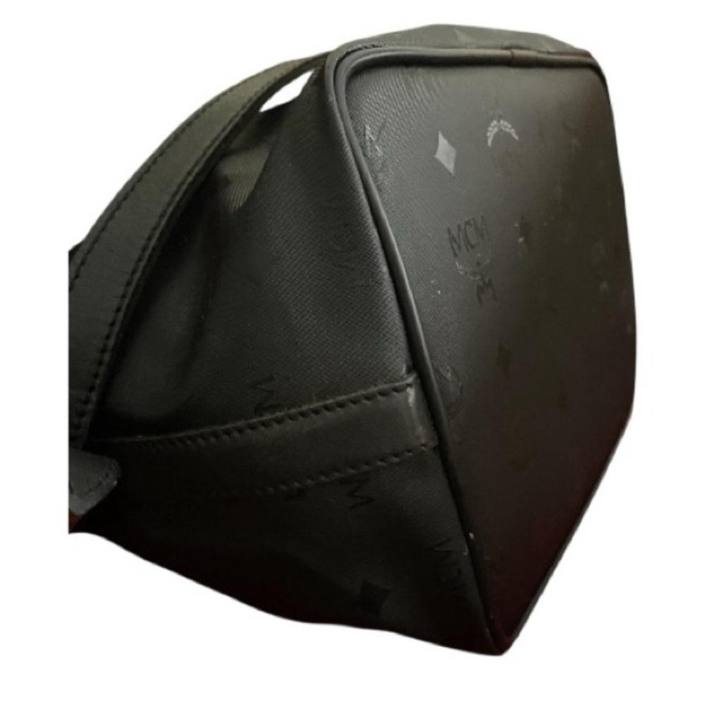 MCM Monogram & Visetos Bucket Bag Nylon & Leather Vintage Black Made in Germany - Picture 13 of 16